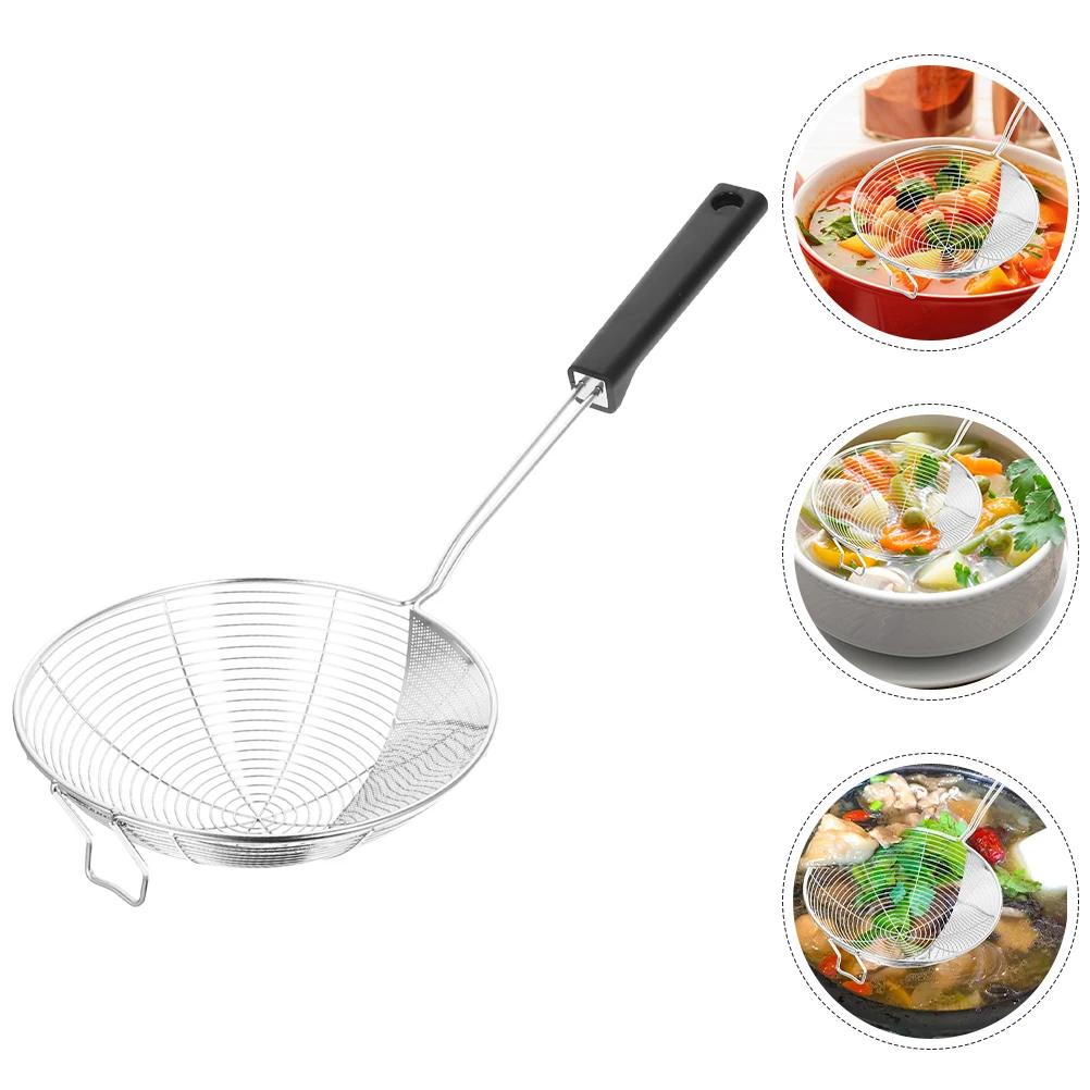 

1pc Stainless Steel Pasta Colander Scoop Kitchen Frying Filter Tool Multi-Functional Colander For Vegetables Fruits Spaghetti
