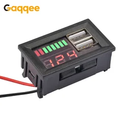 LED Digital Voltmeter 12V Car Battery Charge Level Indicator USB 5V 2A Battery Capacity Meter Voltmeter Tester Monitor Ammeter