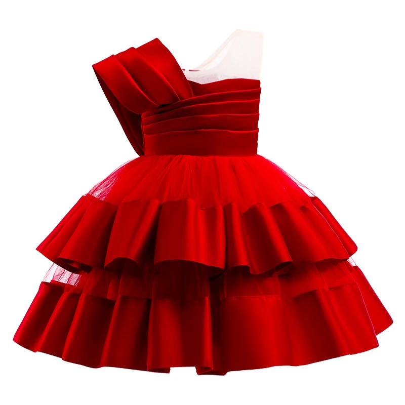 New High Quality Pricness Girls Party Tutu Ball Gown Dress Children Kids Elegant Evening Dress Clothing for 2-8 years Wear