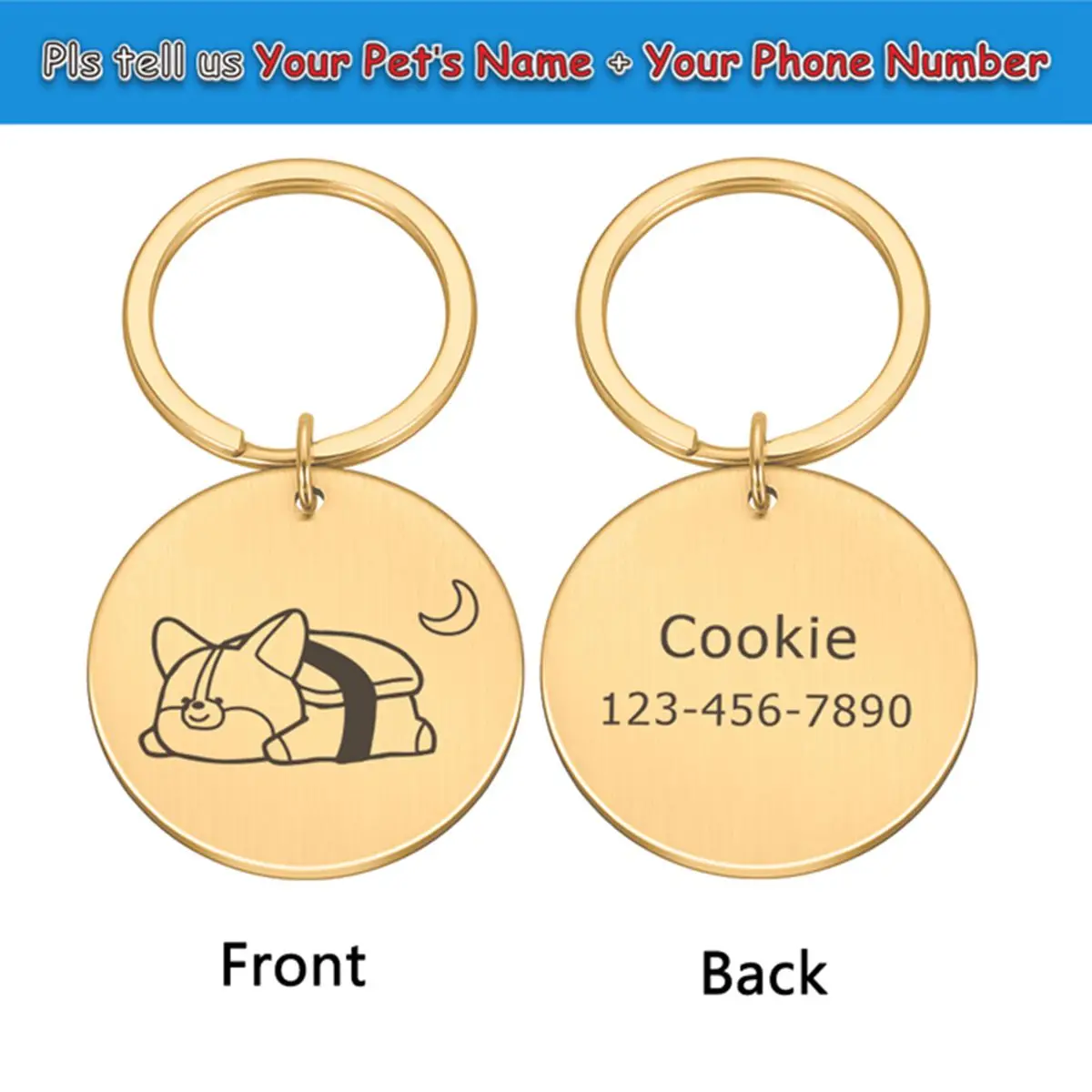 

1 pc Diy cute Dog Tag Laser Engraving Tags Engraved Record Tel Address For dog Pets