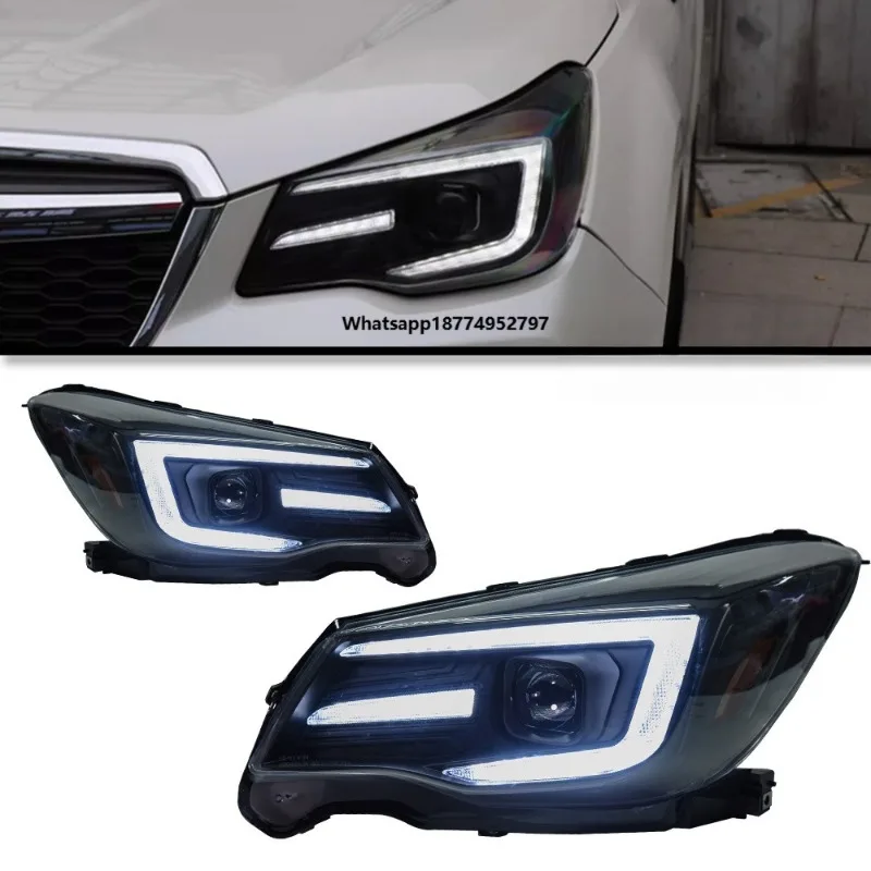 LED Headlight Assembly with Daytime Running Lights and Dual-beam Projector Suitable for 2013-2016 Forester, Plug and Play