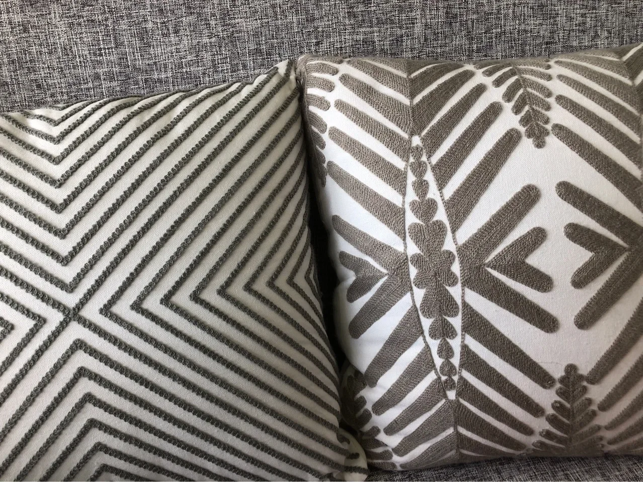 New 100% Cotton Woolen Embroidery Pillowcase Gray Yellow Geometric Modern Nordic Style Pillow Cover Cotton Sofa Bed Cushion Case