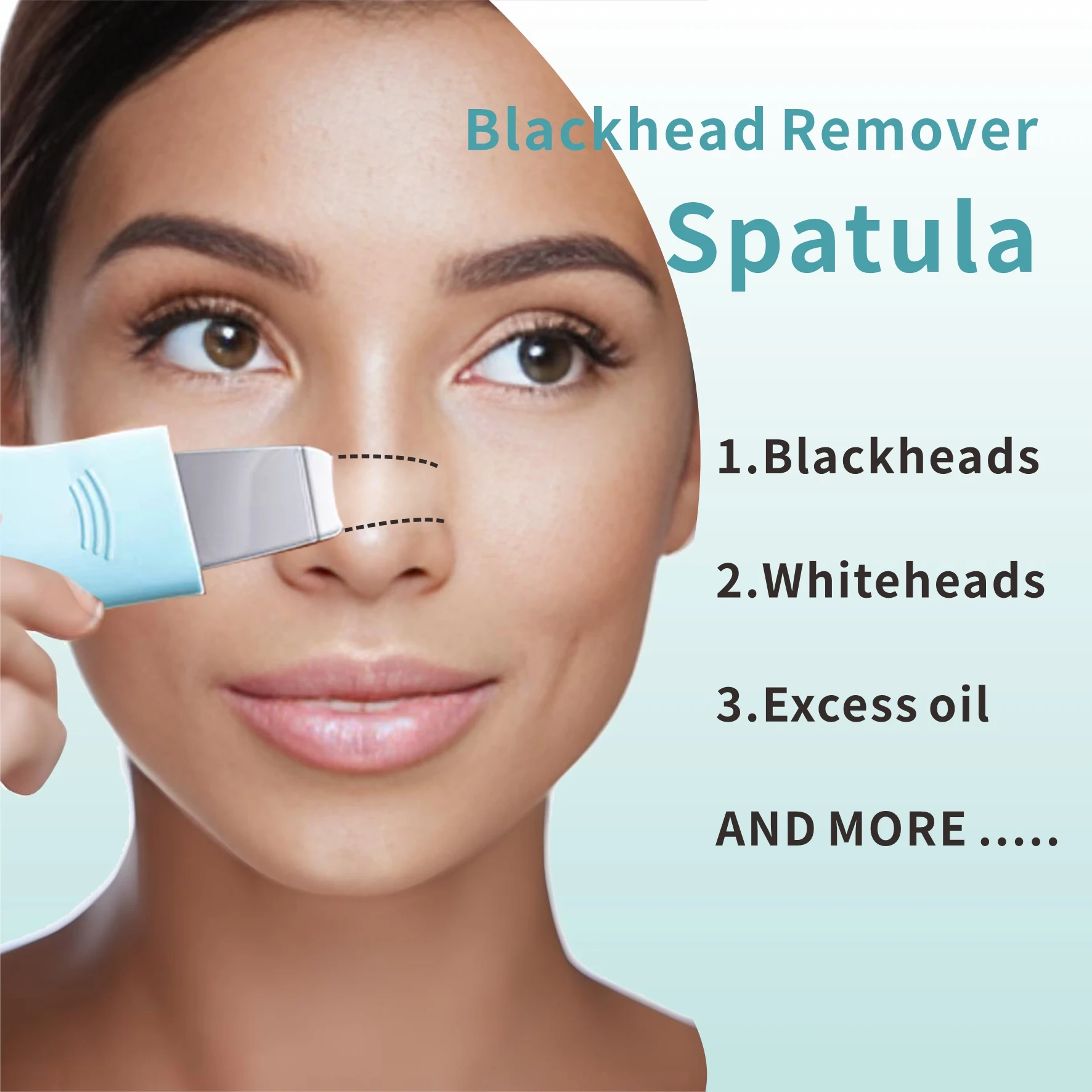 Mitesser-Entferner-Werkzeug, Silikon-Gesichtswäscher, 2-in-1-Bürstenschaber für die Tiefenreinigung, Spatel für die Gesichtshaut, schwarze Nase H