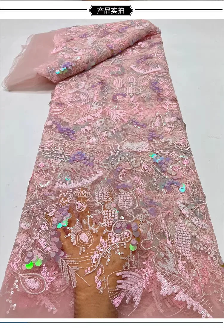 

2 ярда роскошной ткани из газели с изысканной вышивкой пайетками в виде капель воды, ткань для свадебных платьев, чонсамов и одежды, для рукоделия