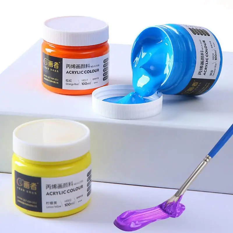 100ml  Fluorescent Paint Non-Fading, Rich Vivid Pigments （Not Shiny） Assorted Fluorescent Colors  Fast For