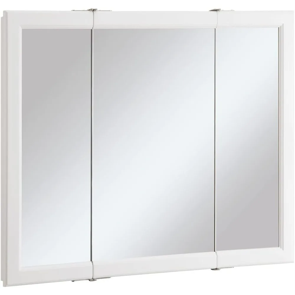 Design House 545103-WHT Wyndham Medicine Cabinet – Durable White Assembled Frame – Bathroom Wall Cabinet with Mirrored