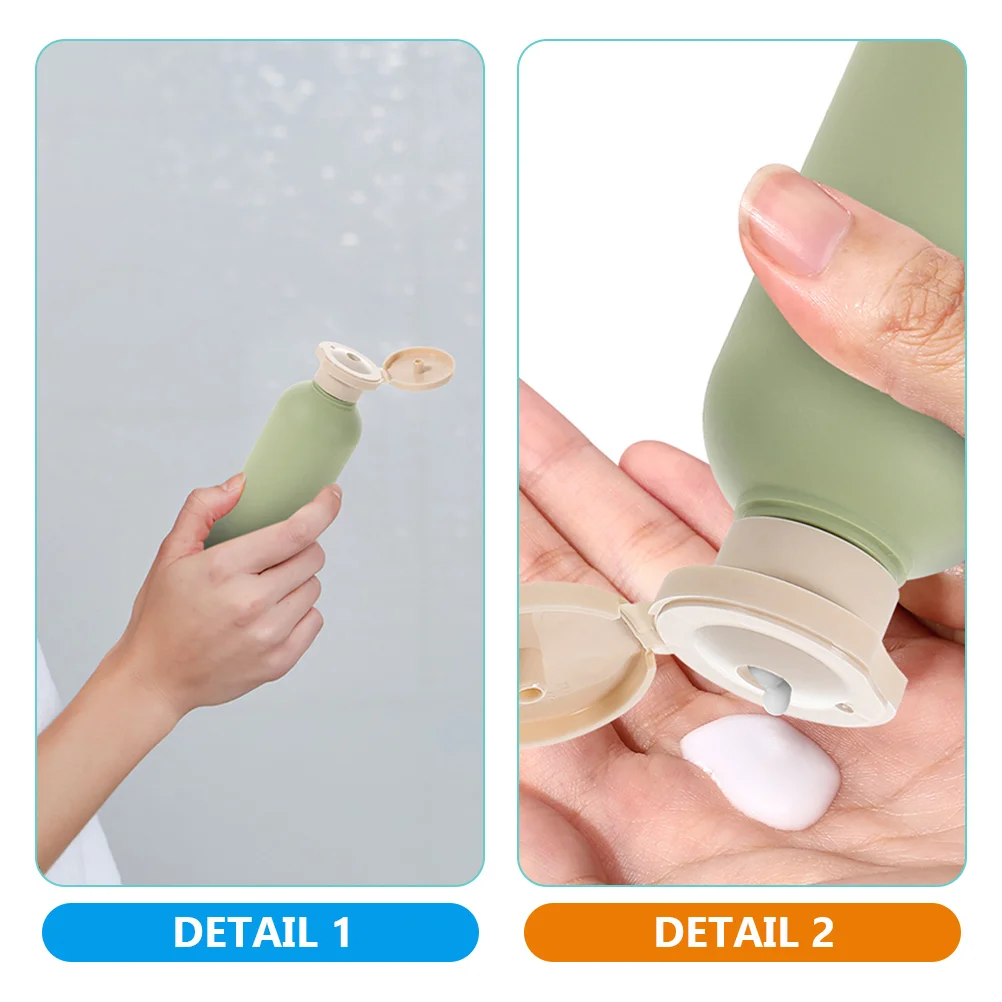 

Travel Flip Cap Bottles Shampoo Body Wash Container Green Lotion Squeeze Lightweight Leak Proof Travel Size Toiletry
