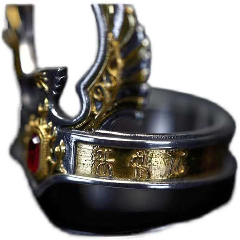Compatible with Total War Phoenix Crown Ring Eye Adjustable Opening Rings Jewelry Accessories Xmas Gift