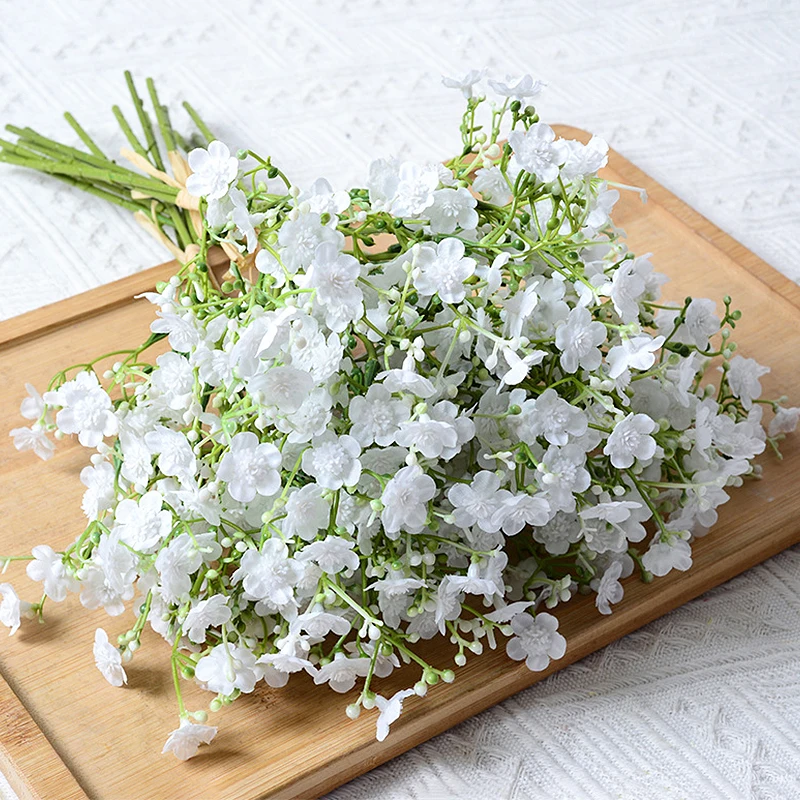 Artificial Gypsophila White Pink Bouquet DIY Handmade Babysbreath Fake Plants Flowers Floral Arrange For Wedding Home Decoration