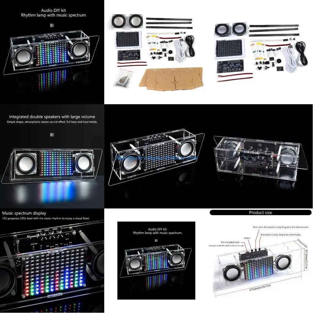 

U2JE DIY Bluetooth-compatible Loudspeaker Electronic Set with Rhythm Light Loose Part