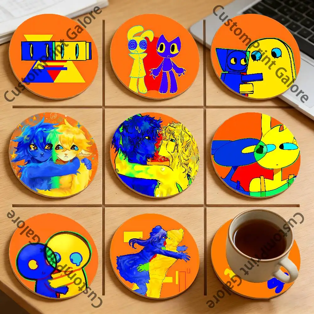 

I D-Depend on you Natural Pine Wood Round Coasters Non-Slip Heat-Resistant Cup Mats for Coffee Drinks