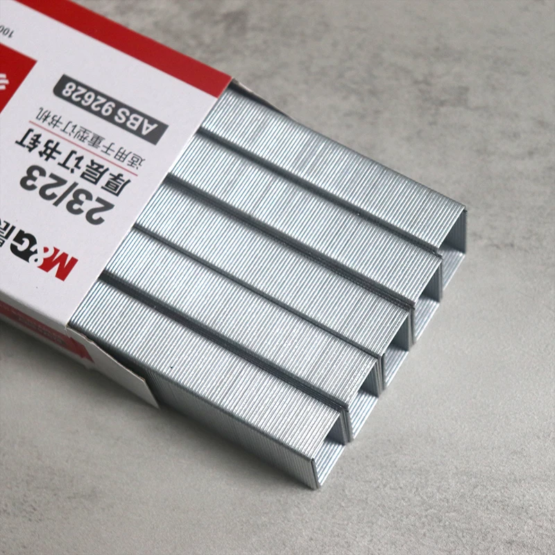 M&G 23/23 스테이플러 스테이플, 긴 다리 스테이플, 2~200페이지 스테이플링 가능, 1팩/5박스, 학교 및 사무실 책상 사용에 적합.