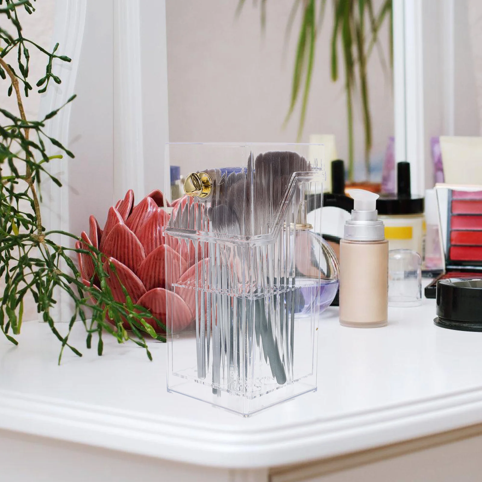 

Elegant Makeup Brush Multi Use As Desktop Pen Holder for Office School Home Bathroom Countertop Organization