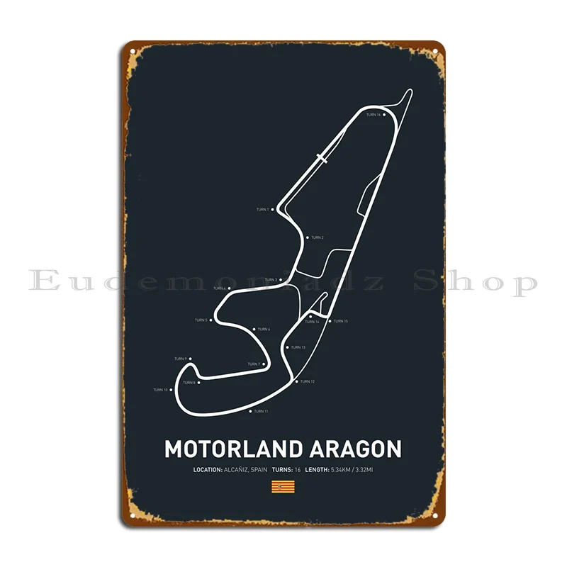 Motorland Aragon Metal Sign Garage Create Wall Decor Personalized Wall Mural Tin Sign Poster