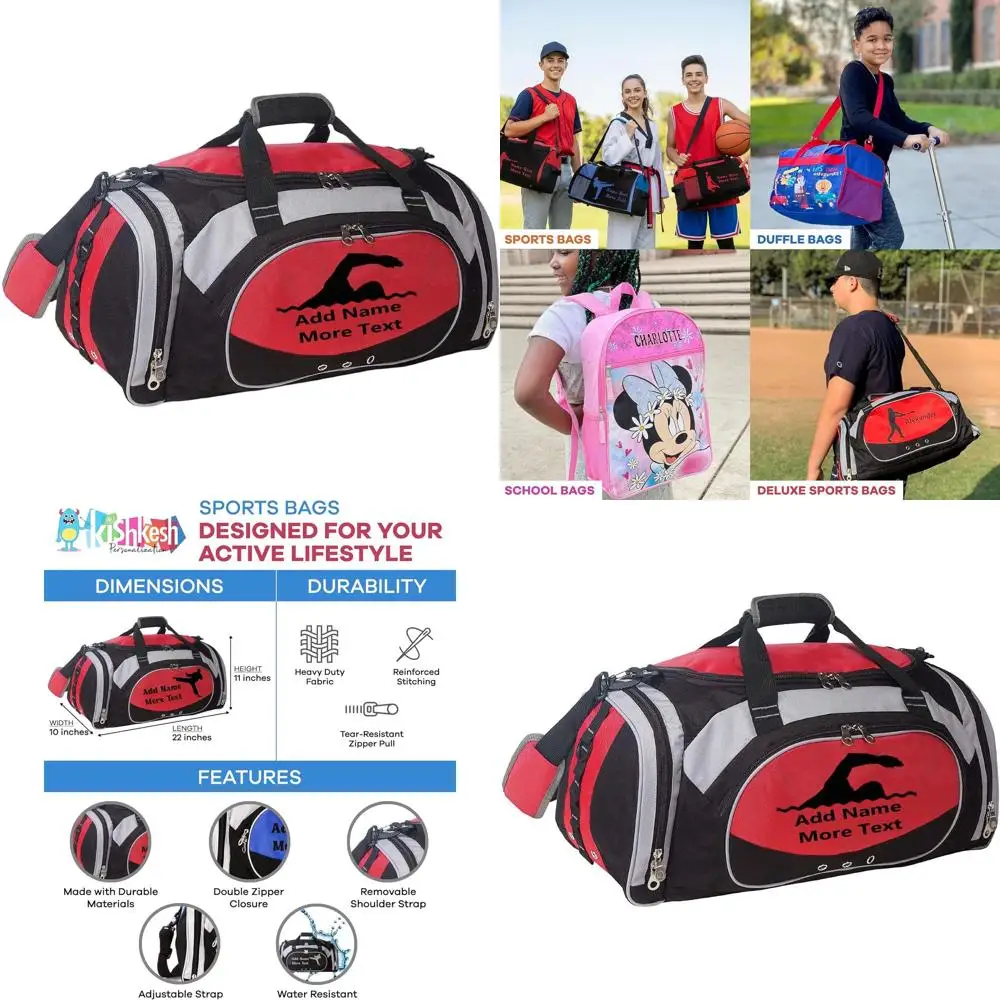 

Customizable Swimming Duel Bag with Personal Name and Text