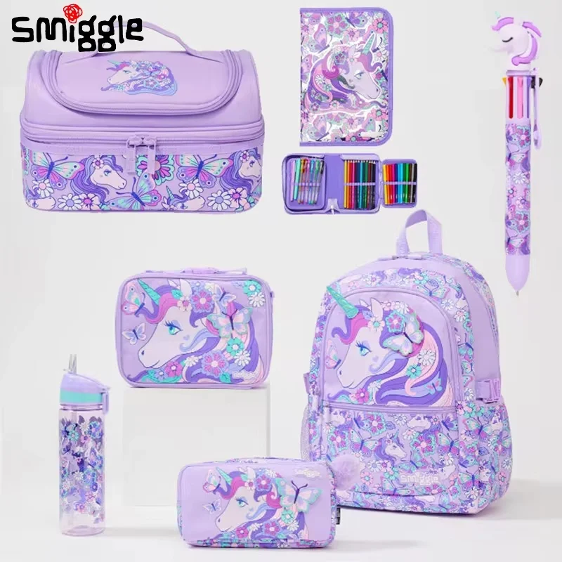 W magazynie Oryginalna Australia Smiggle Tornister Zestaw papeterii dla dzieci Torba na lunch Piórnik studencki Kubek na wodę Prezent urodzinowy dla