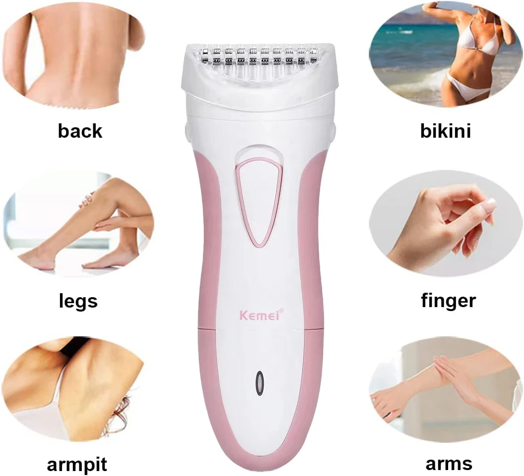Kemei KM-5001 Electric Lady Shaver Razor Haircut Epilator Arm Leg ascella Body Hair Remover Trimmer ricaricabile per viso corpo