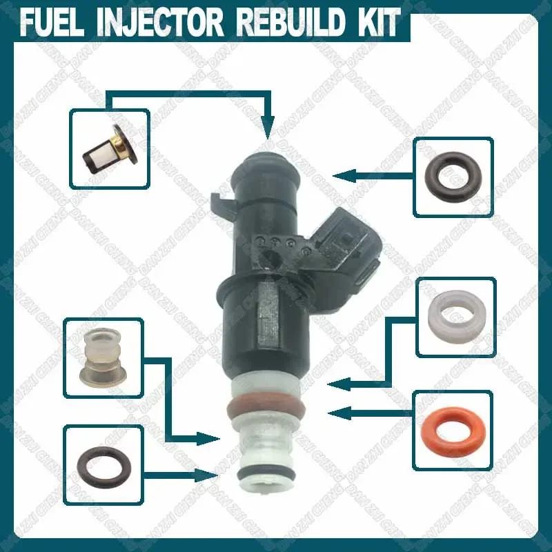 Fuel Injector Service Repair Kit Filters O-rings Seals for 2005-11 Honda Accord CR-V Element 2.4 16450-RAA-A01