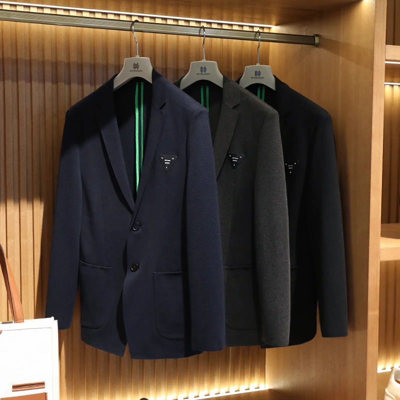 

Italian high-luxury high-end wool suit men's spring and autumn new knitted suit business single western top coat