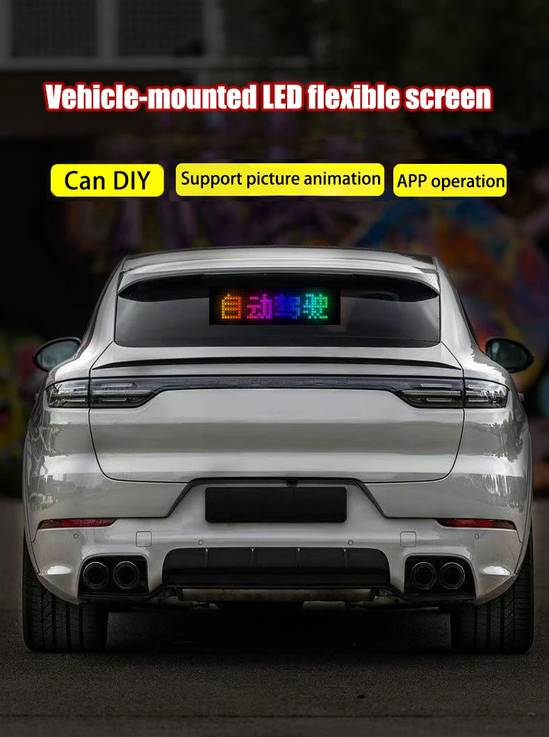 

Car LED Display Screen 16*32 Pixel 512 LED Beads Flexible Programmable Car Rear Window LED Sign for Car Truck SUV