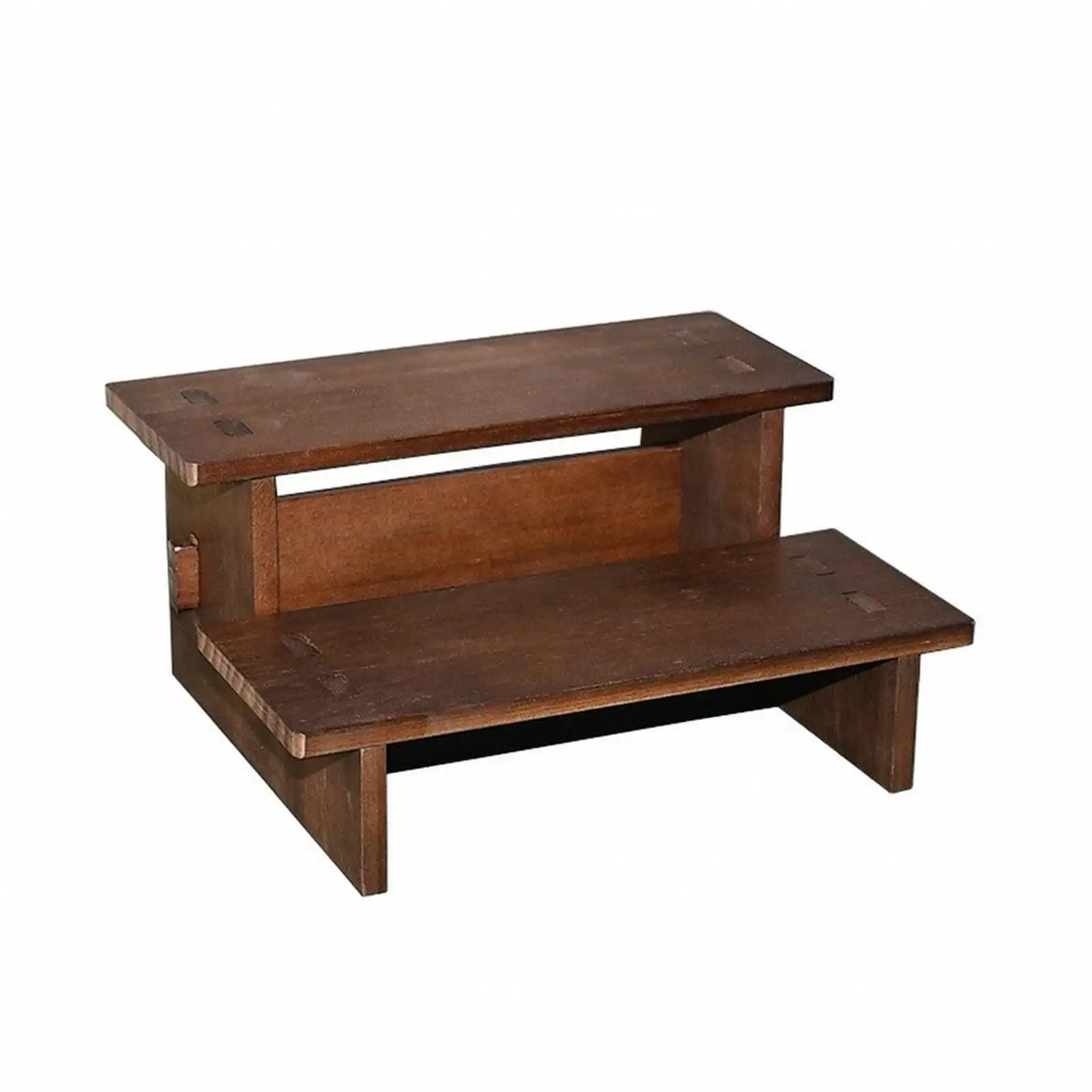 Wooden Display Shelf Stand for Bracelets and Rings for Vendor Booth with Open Stepped Layout Showcase Riser