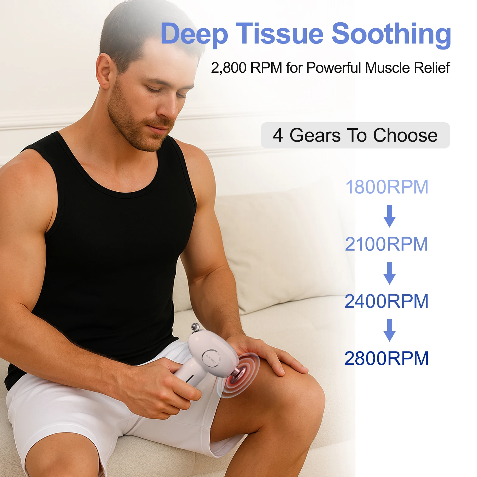 Massagepistool Deep Tissue, mini elektrische spierstimulator met warmte, handheld percussie-massageapparaat ontspannen, cadeaus voor mannen vrouwen