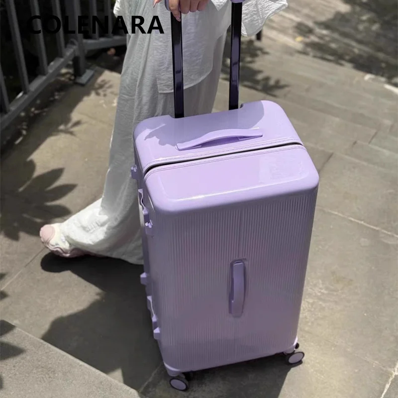 COLENARA High Quality Suitcase Women Boarding Box Men Trolley Case Large Capacity 20