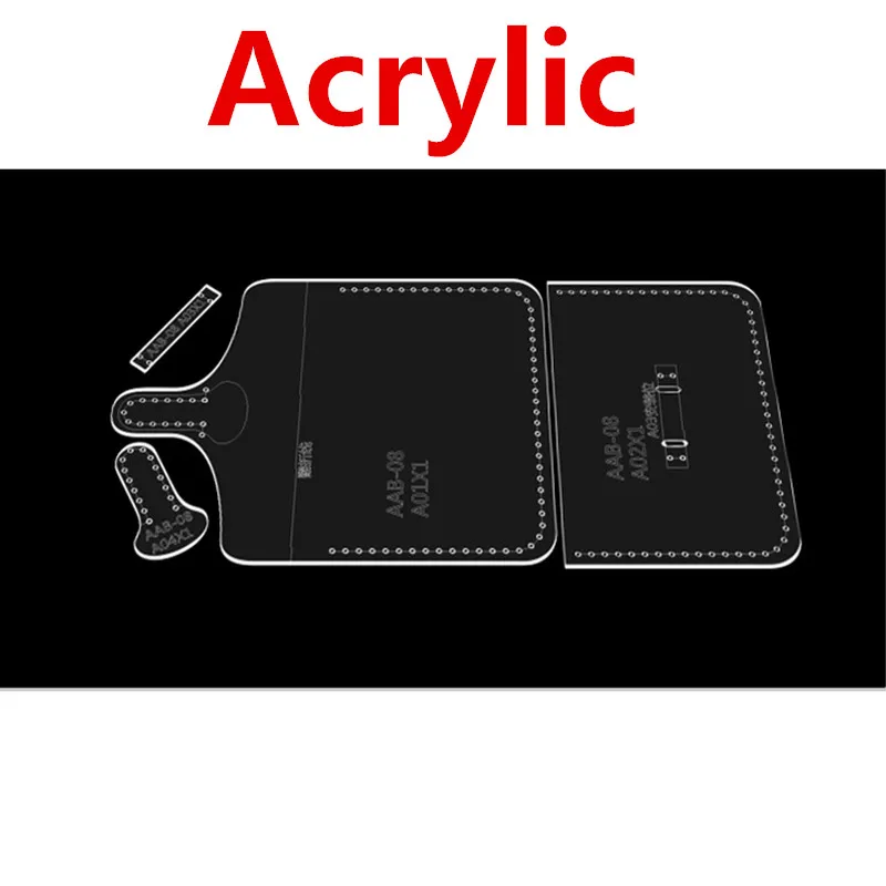 1Set Pattern Stencil Tool DIY Acrylic Template Leather Card holder/Business Card/ Coin Purse Craft For Leather Handcrafts