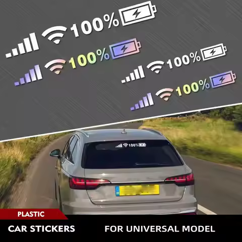 Car Reflective Stickers Battery Level Signal Decals Car Funny Sticker For Universal Car Model Decoration Stickers Accessories
