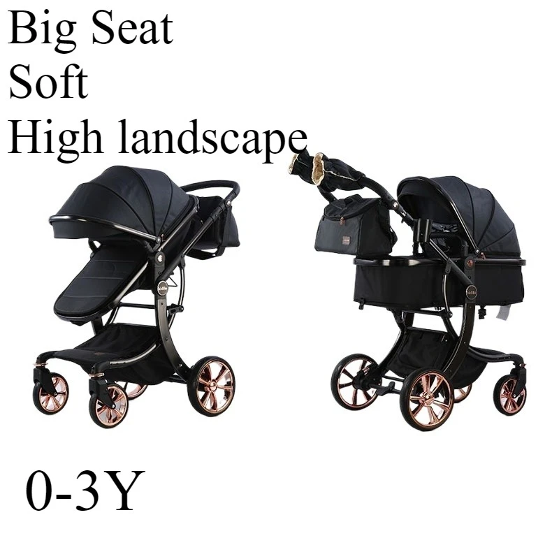 

Детская коляска Kidilo с высоким пейзажем, двусторонняя складная портативная детская прогулочная коляска с артефактом, четыре колеса, коляска