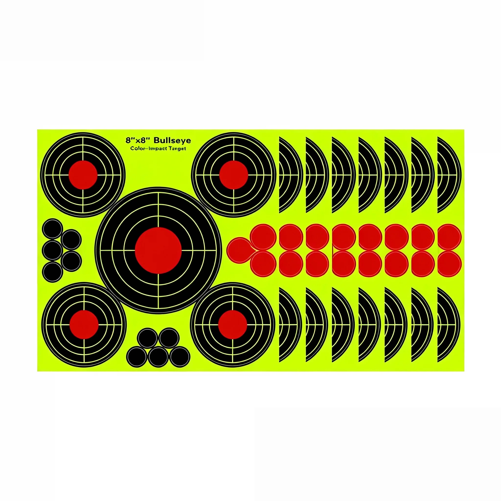 10/20/30Pcs 8 INCH Fluorescent Target Paper Gun Shooting Target Shooting Practice Reactive Sputtering Shooting Rifle Stickers