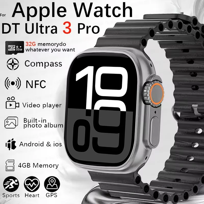 2025 nuevo reloj Original DT Ultra 3 Pro reloj inteligente hombres Google mapa NFC GPS Tracker HD BT llamada IP68 relojes inteligentes impermeables mujeres