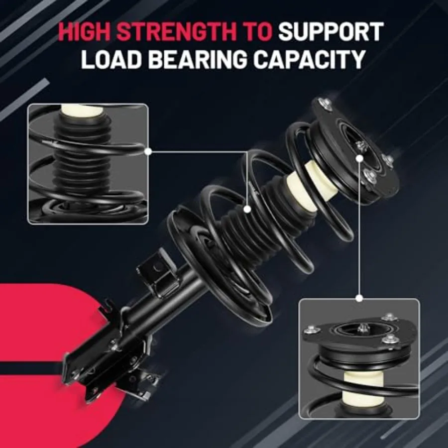 2PCS Front and Rear Shock Absorbers, Front and 2PCS Rear Balance Bar Absorber kit Compatible with 2007-2013 Nissan Altima Repla