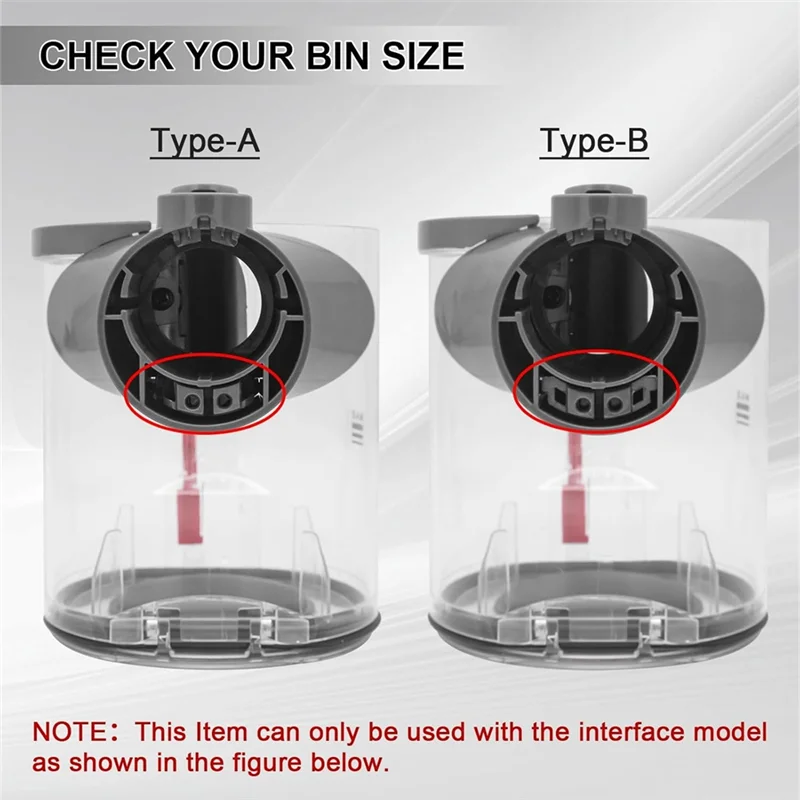 AT28-Lixeira de lixo para Dyson V6 DC58 DC59 DC62 DC74 Aspirador de pó Canister Poeira Bin Peça de reposição No.965660-01