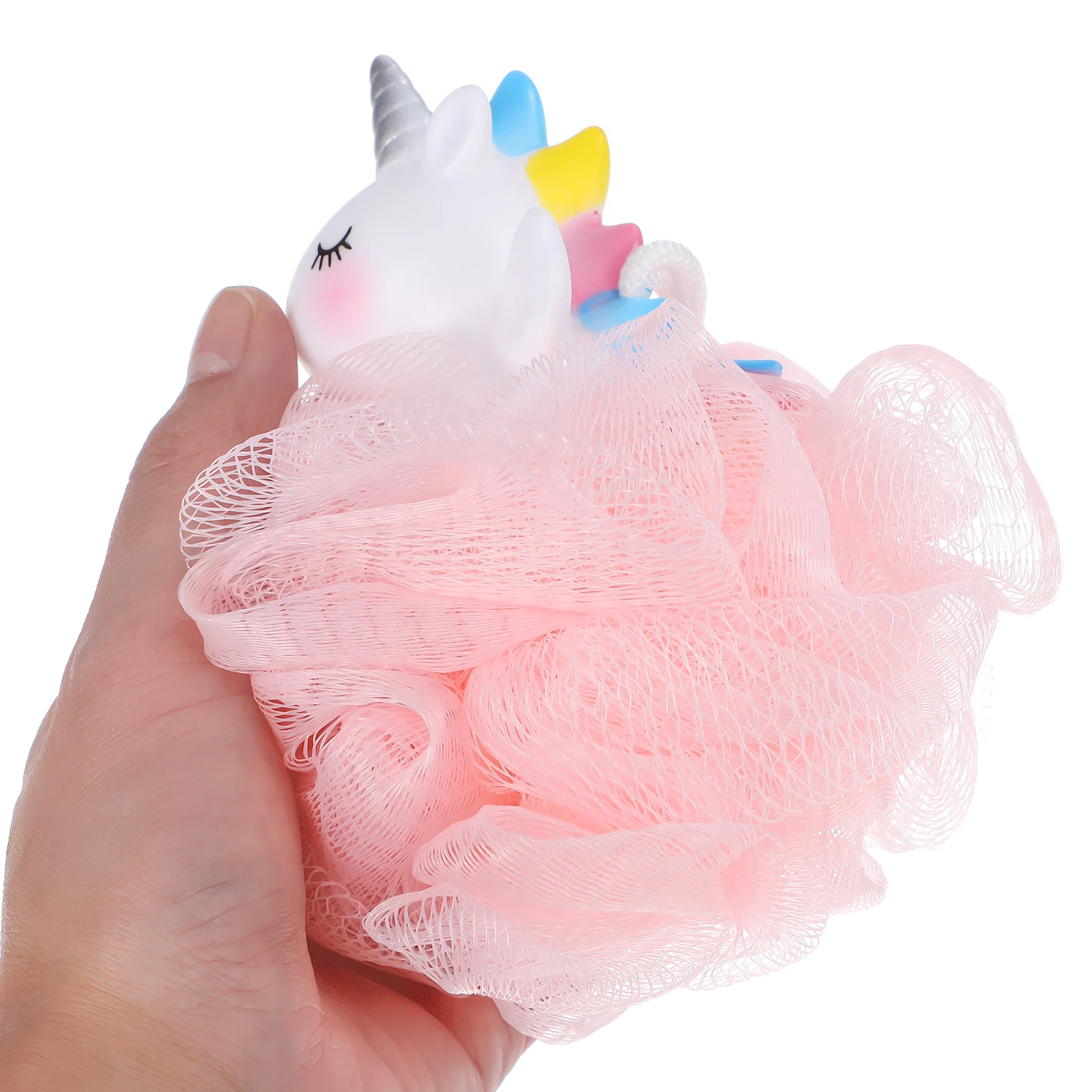 

2 pcs Pink White Unicorn Bath Ball Kids Loofah Sponge Soft Cleansing Foaming Durable Body Scrubber For Girls Children Shower