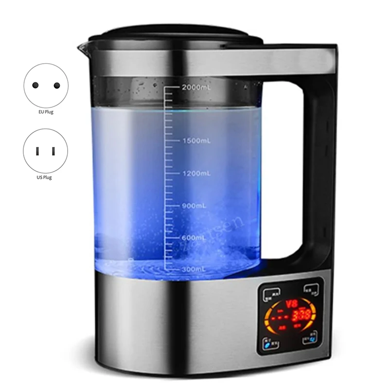 2L زجاجة ماء الهيدروجين الغنية آلة المؤين المياه القلوية تصفية المياه شرب مولد مياه الهيدروجين الاتحاد الأوروبي التوصيل دائم