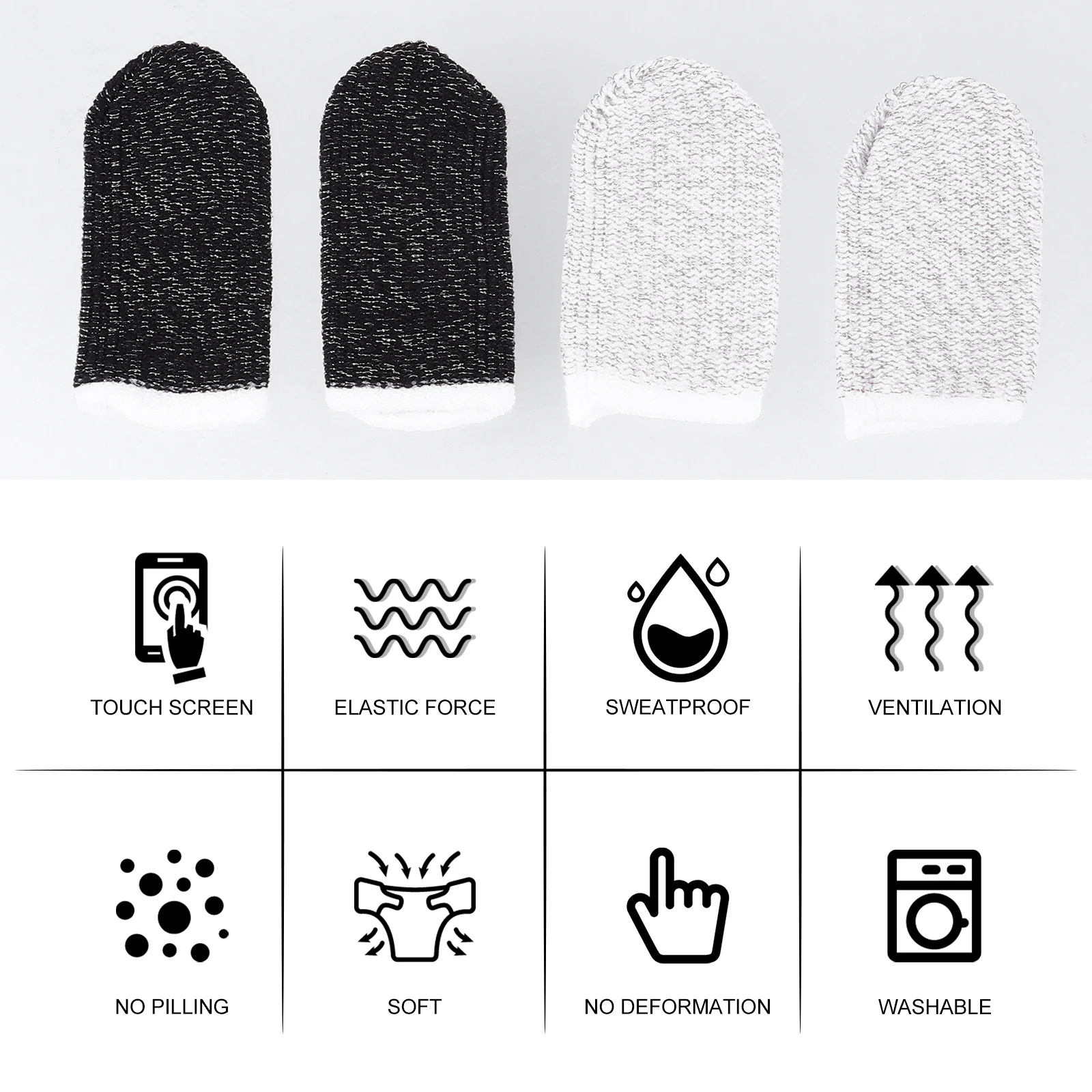 

20Pcs Phone Game Finger Cover Breathable Elastic Thumb Sleeve for Touch Screen Gaming Sweat Absorbing Lightweight Game Accessory