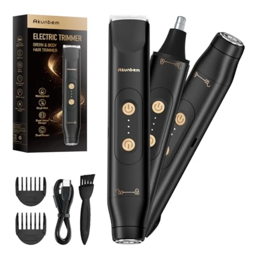 

Groin and Body Hair Trimmer for Men Bikini Trimmer Women Electric Ball Pubic Shaver IPX7 Waterproof Wet and Dry Use Versatile S