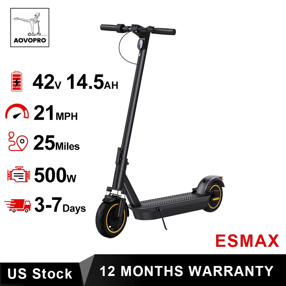 AOVOPRO New ESMAX Electric Scooter 500W 40km/h Adult APP Smart Scooter Shock-absorbing Anti-skid Folding Electric Scooter