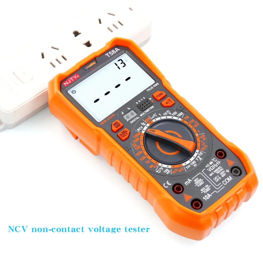 NJTY 58A Multimeter High-Precision Digital Display Smart Burn-Proof Household Electrician Capacitance Meter