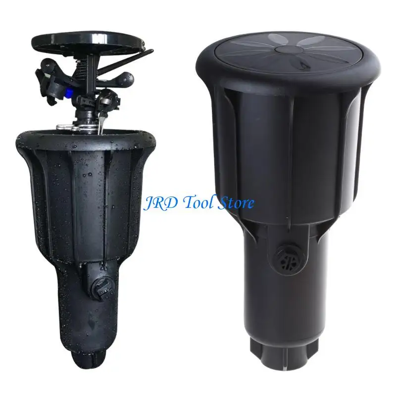 A2UD Irrigation Watering System Plastic Sprinklers Adjustable Rotating Nozzle Black