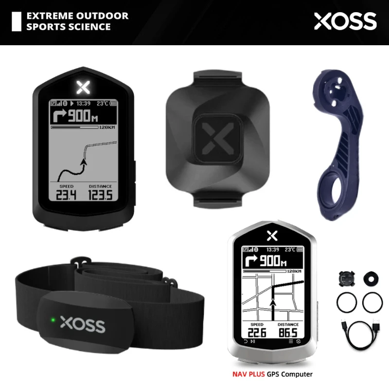 كمبيوتر الدراجة اللاسلكي XOSS NAV PLUS، تحديد المواقع السريعة 1s، عرض البيانات المخصصة، ANT+ Bluetooth متوافق مع تدريب ركوب الدراجات #1
