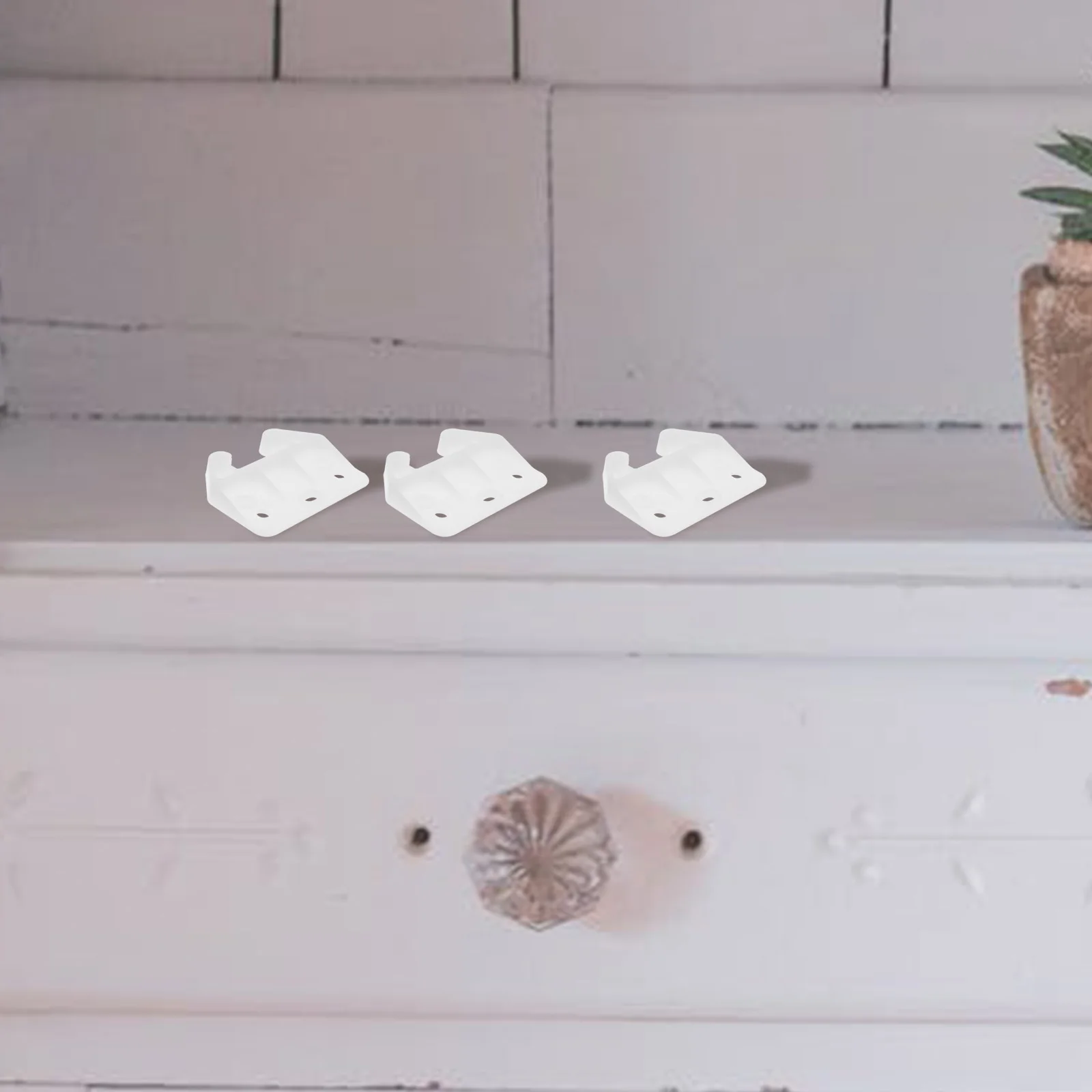 

20 set Wood Drawer Slides Plastic Drawer Guides Smooth Rear Glide For Dresser Furniture Bottom Mount Track Brackets Hardware