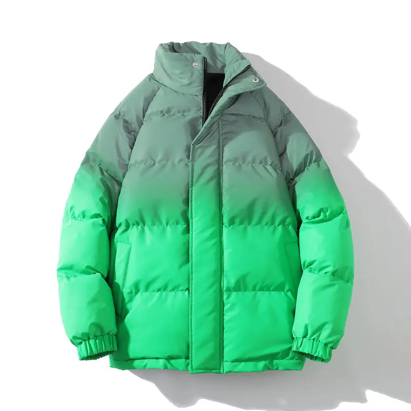 Mens Winter Cotton Padded Jackets Coats Men Orange Bright Color Bomber Jacket Men Windbreaker Thick Warm Male Outerwear Parkas