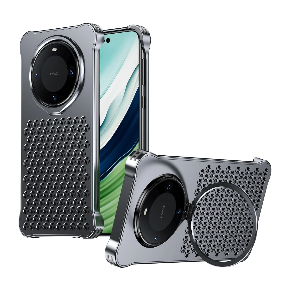 

Hollow-Out Metal Phone Case for Huawei Pura 70 80 Ultra&Mate 70 60 Pro X6 X5 with Back Bracket