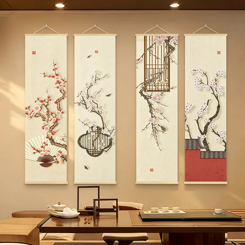 Wall Art Scroll Wall Decor Paintings Dopamine Detox Slow Living Zen Tatami Room Calligraphy Studio Tea Ceremony Classroom