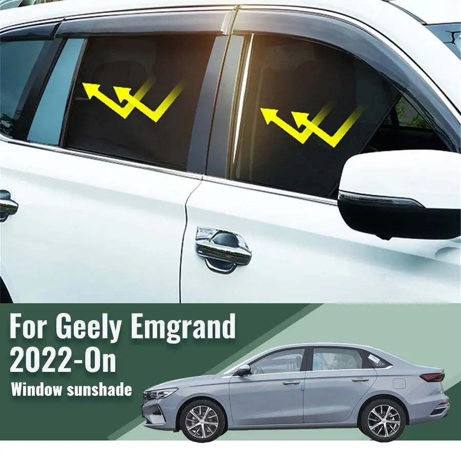 For Geely Emgrand MK4 2022 2023 2024 Front Windshield Frame Curtain Magnetic Car Sunshade Shield Rear Side Window Sun Shade