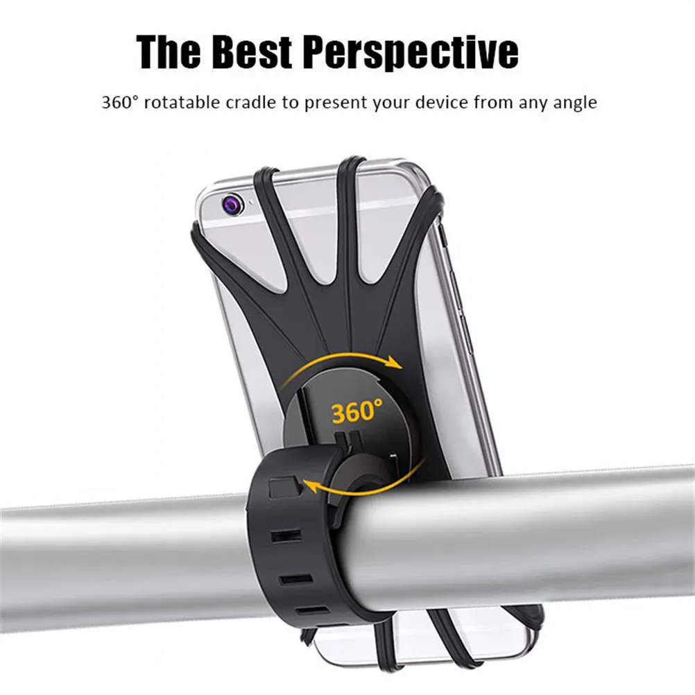 Universele Siliconen Fietshouder Verwijderbare Schokbestendige Draaibare Motorfiets Mount Stuur Telefoonhouder Fietsaccessoire