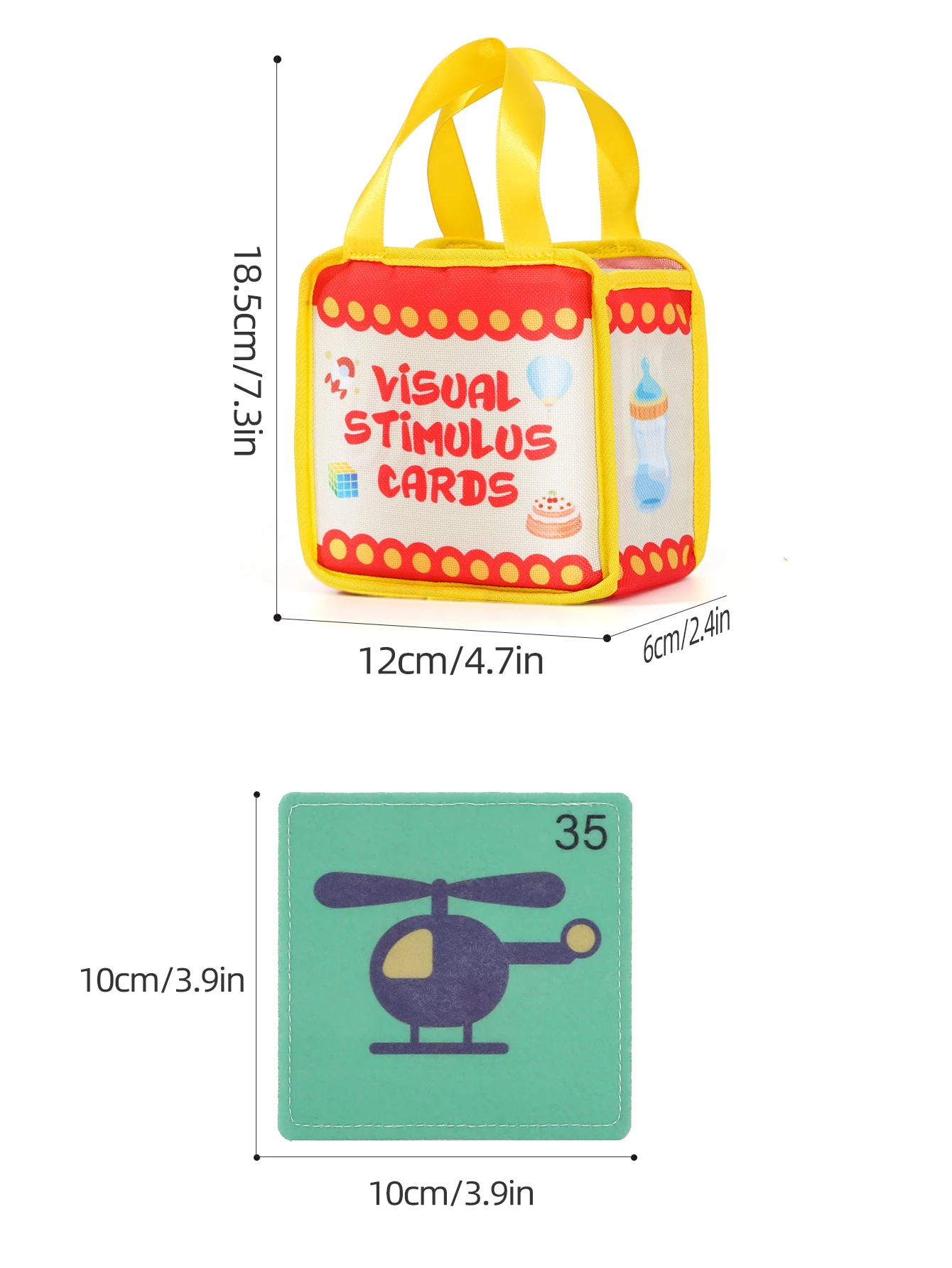 Cartes en tissu éducatives pour bébés de 0 à 12 mois, stimulant visuel, portables, lavables avec sac de rangement