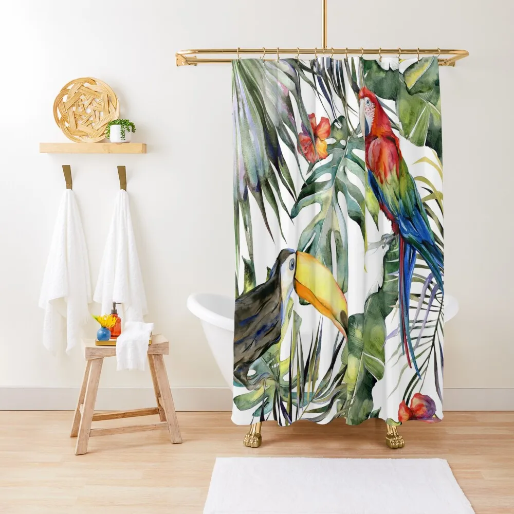 

TROPICAL JUNGLE Shower Curtain Shower Sets For Bathroom Elegant Bathroom For Bathrooms Curtain